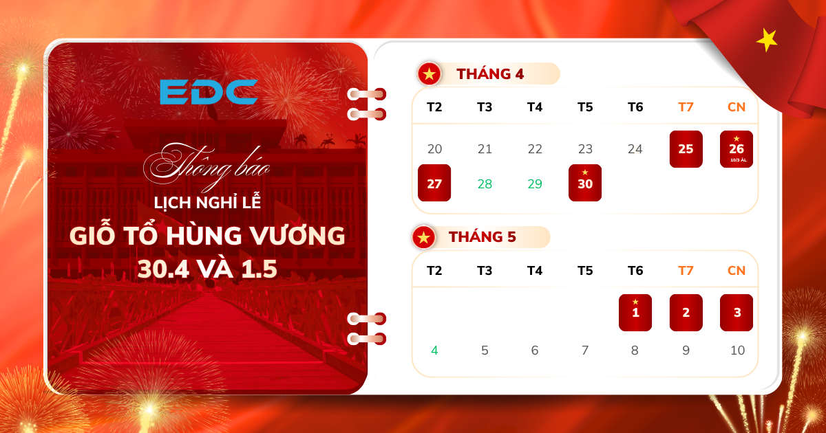 Bài đăng Facebook đỏ cam trắng rực rỡ thông báo lịch nghỉ lễ Việt Nam 304 15